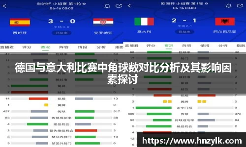 德国与意大利比赛中角球数对比分析及其影响因素探讨